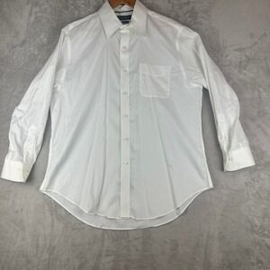 Lauren Ralph Lauren Stretch Non Iron White Button Dress Shirt Mens 16.5 32/33